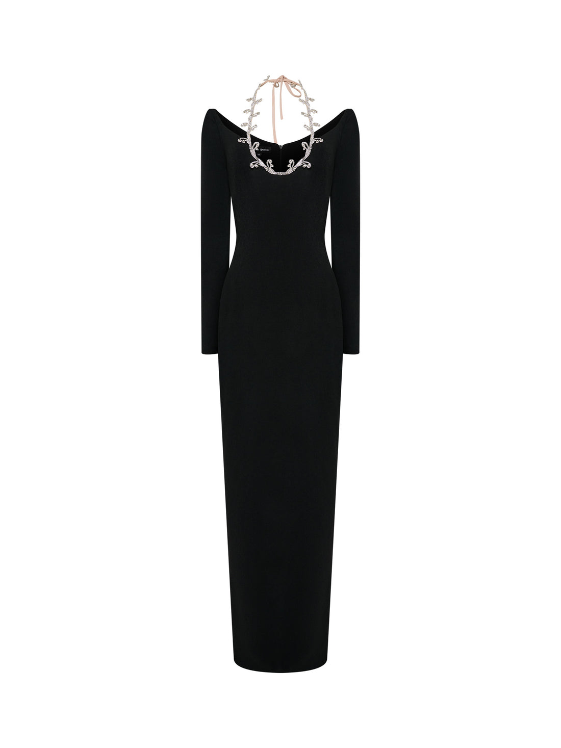 Black gown with crystal inlay