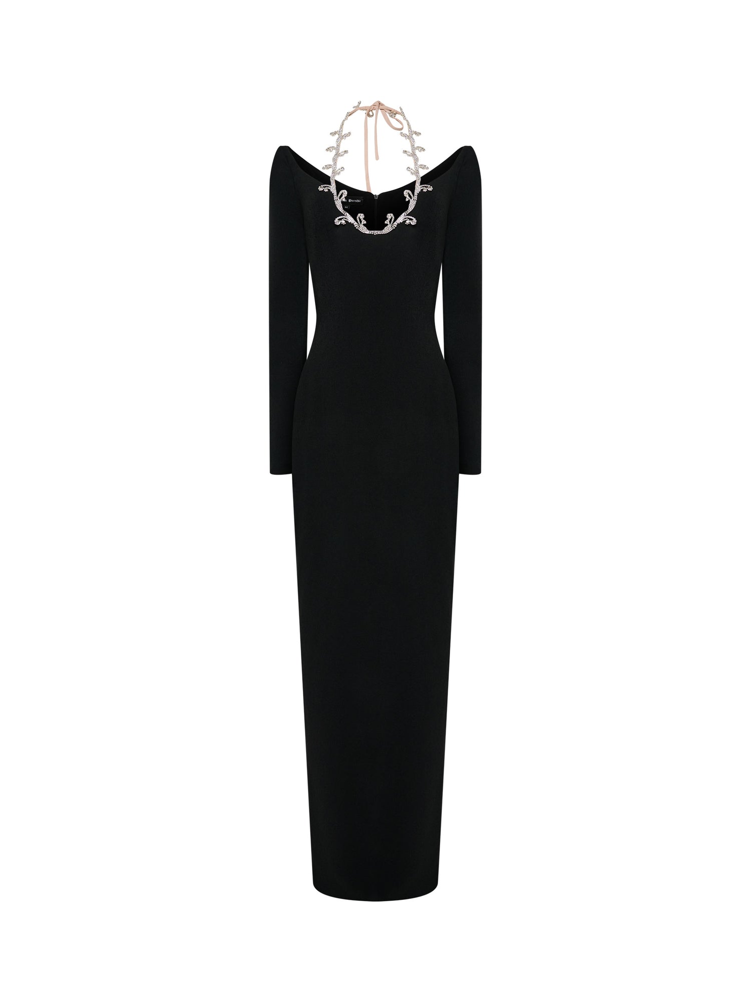 Black gown with crystal inlay