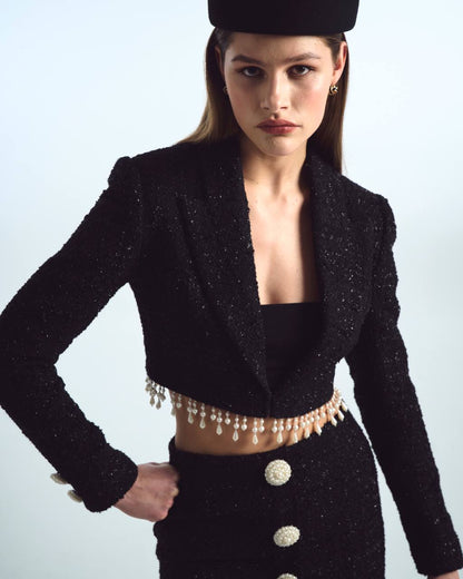 Noir chic blazer set