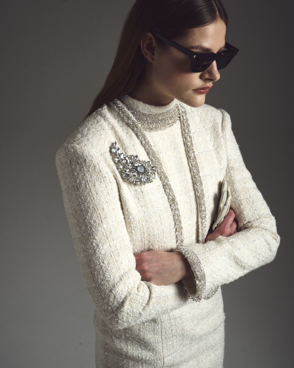 Ivory grace tweed set