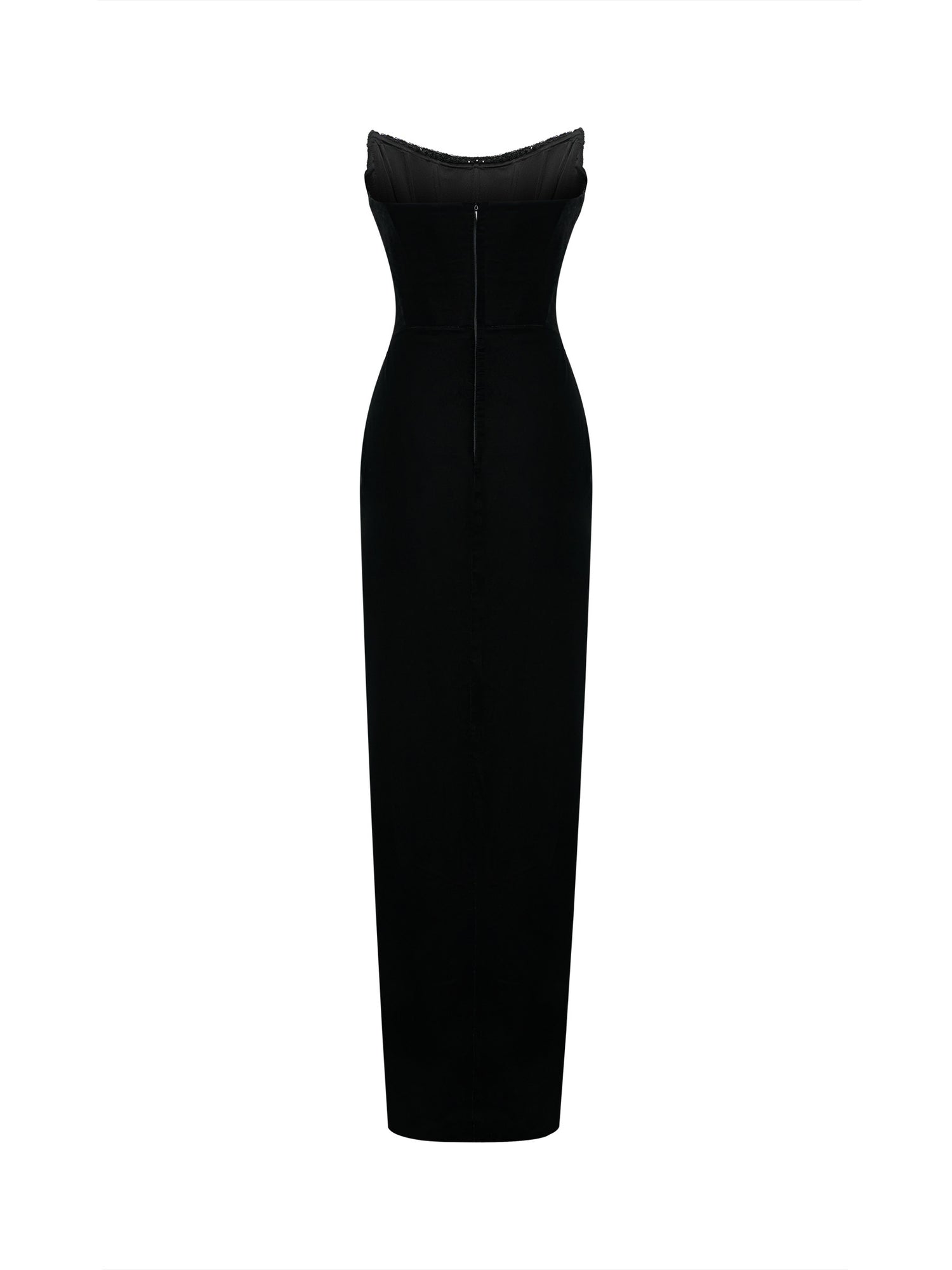 Black Off-Shoulder Gown with Sequin Bodice