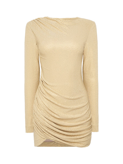 Gold Draped Mini Dress